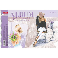 Альбом для рисования А4 48л "Happy time" на спирали, перфорация на отрыв, 4 дизайна 48А4лВсп