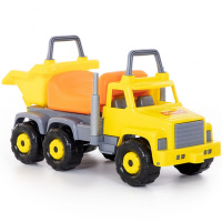 Каталка-автомобиль "Грузовик Супергигант №2" 76x31x39,5см, желтый, пластик 7889