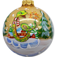 Шар 65мм "Змея с бенгальским огнем" в подарочной упаковке КУ-65-244014