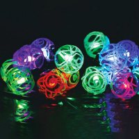 Эл/гирлянда 16 цветных диодов-шар d-3,5см, черный провод 3м, 1 режим Y2234-15