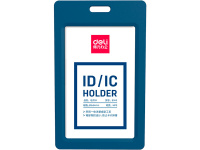 Бейдж 67х110мм вертикальный, пластик синий 8343