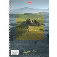 Тетрадь А4 80л клетка "Impressions" жесткая подложка на гребне выб лак 80Т4вмВ1гр/047077