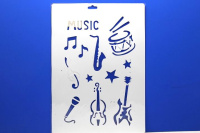 Трафарет пластиковый 22x31 см, Музыка 13746581