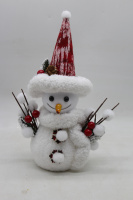 Сувенир Снеговик с веточками 28х18см белый Y10081-24