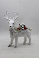 Сувенир Олень 33х26см новогодний белый Y10083-24