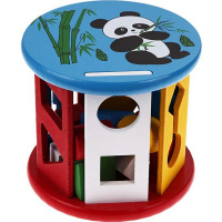 Игра логическая 3в1 "Сортер круглый" 13х11,5см дерево 11385-24