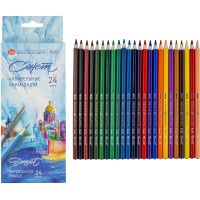 Карандаши акварельные 24 цвета "Сонет" шестигранные дерево, картон 81412386