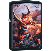 Зажигалка "Anne Stokes" 38x13x57мм латунь/сталь, чёрная, матовая 49097/58998