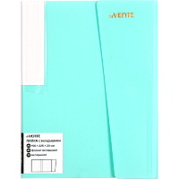 Папка 20 вкладышей "Pastel" А5 с клапаном на липучке, пластик 0,50мм, бирюзовая 3101804