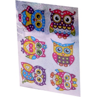 Алмазная мозаика-наклейки "Животные/Совы" 12 наклеек на листе M-11909