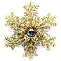 Ёлочное украшение "Снежинка" 15х15см золото Y9947-24