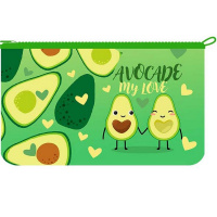 Пенал "Авокадо лав" 22,5х12х10см прямоугольный, 5 отделений, печать на ткани ПК-51