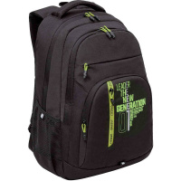 Рюкзак 32х47х17см 832гр, 2 отделения, 4 кармана, черный/салатовый RU-436-2/2