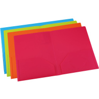 Папка-уголок А4 пластик 0,4мм 2 внутренних кармана, 4 цвета Е38120