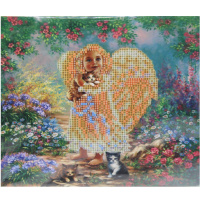 Алмазная мозаика 21х25см "Ангел" частичная выкладка JA20217