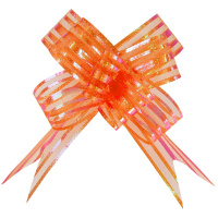 Бант - шар 5см диаметр 13см Полосы матовый оранжевый Y7014-18