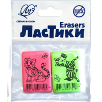 Набор ластиков "ZOO" 2шт. 35х25х8мм прямоугольные, ассорти 31С 2006-08