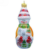 Ёлочное украшение "Снеговик с варежками" h-14см в подарочной упаковке ФУ-591