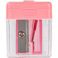 Точилка 1 отв. "Deli" с контейнером, пластик, цвет ассорти Е0574