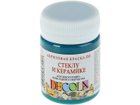 Краска акриловая по стеклу и керамике 50мл бирюзовая 4028507