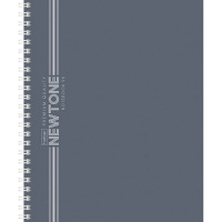 Тетрадь А5 96л клетка "NEWtone Pastel Серый агат" 80гр/м2 на спирали ламинация Soft-touch 091829