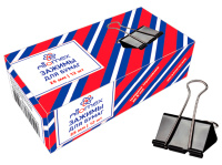 Зажим для бумаг 25мм 12шт. черный, в картонной коробке 4131302