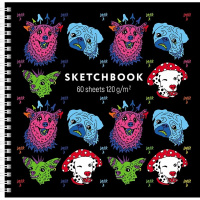 Скетчбук 21х21см 60л 120г/м2 "Лазер Би" спираль, твердая обложка 60Тт4Aгр_27941/075988