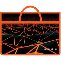 Папка с ручками А3 470х335х50мм "Оранжевый вектор" на молнии пластик ПМ-А3-26