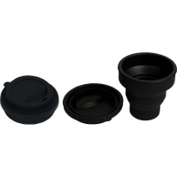 Стакан-непроливайка складной "School" силиконовый 8x9x8см с крышкой, черный 8071304