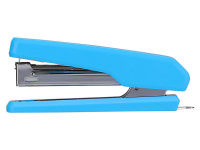 Степлер №10 12л глубина 50мм, со встроенным антистеплером, голубой E0229F