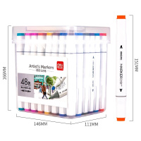 Набор маркеров двусторонних 48 цв, толщина линии 1-7мм в пластиковом пенале 70801-48