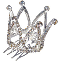 Заколка д/волос "Корона" со стразами, металл, 3в. Y6565-18