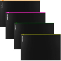 Папка на молнии B5 "Matt Accent" полипропилен, черная, 4 цвета молнии 54954