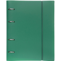 Тетрадь на кольцах А5 120л клетка "Velvet. Зеленая" пластиковая обложка на резинке 081580