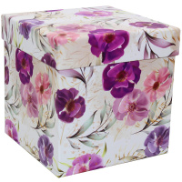 Коробка подарочная "Сиреневые цветы" 16,5х16,5х17см картон M5-152