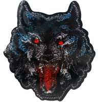 Термоаппликация с вышивкой и стразами "Волк" 9х8см Y8026-18
