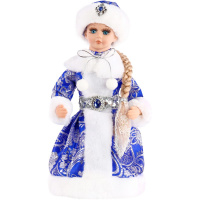 Снегурочка 30см в синей шубе с поясом (звук) Т-5555