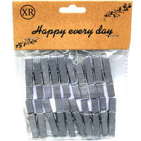 Прищепки 45мм, серебро, 20 шт/уп. Y8189-19