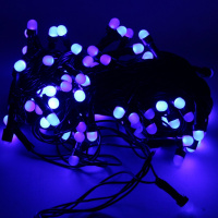 Эл/гирлянда 100 синих диодов длина 9м, 8 режимов, шнур зеленый 2021-10