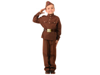 Карн.костюм Солдат р.36 рост 140см (рубашка, брюки, пилотка) текстиль 8008-36
