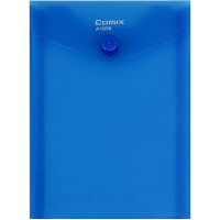 Папка-конверт на кнопке А6 синяя A1856