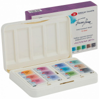 Краски акварельные 12 цветов "Белые ночи" 2,5мл кюветы пастель, с палитрой, в картонной упаковке