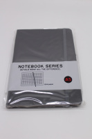 Бизнес-блокнот А5 80л "Notebook Series" клетка, на резинке, 7БЦ, резинка д/ручки, графит BJ6103
