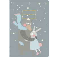 Тетрадь А5 40л клетка "Обнимашки" прошитый блок матовая ламинация 7-40-124