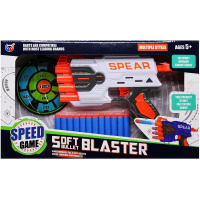 Бластер 26х15см с мягкими пулями 7см 12шт, пластик (мишень) LT391241