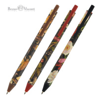 Ручка шариковая "Flora. Black night" 0,5мм синяя, автомат, корпус Soft Touch, 3 вида 20-0374/01
