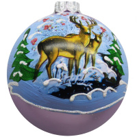 Шар 65мм "Олени у реки" в подарочной упаковке КУ-65-234123