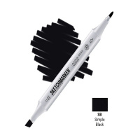 Маркер спиртовой двухсторонний "Sketchmarker" простой черный SM-SB