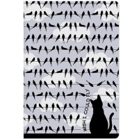 Тетрадь А5 40л клетка "Ласточки" прошитый блок матовая ламинация 7-40-001/57