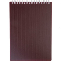 Блокнот А5 80л "Velvet. Бордо" клетка, на спирали, пластиковая обложка 081546